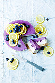 Raw blueberry lemon cheesecake