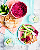 Peanut butter and beetroot hummus