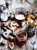 Jam made with roasted, caramelized figs and tea