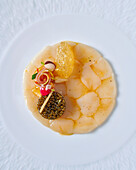 Scallop carpaccio with caviar