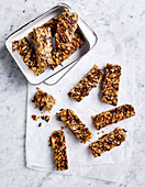 Homemade cranberry-almond granola bars