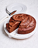 Chocolate cake with fudge icing