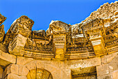 Öffentlicher Nymphäum-Brunnen Antike römische Stadt, Jerash, Jordanien. Jerash kam 300 v. Chr. bis 600 n. Chr. an die Macht.