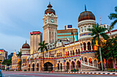Kuala Lumpur, West Malaysia. Sultan Abdul Samad Building and its clock tower in Merdeka square.