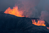 Island. Ausbruch des Vulkans Fagradalsfjall.