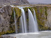 Waterfall Hrafnabjargafoss. The highlands in Iceland close to road F26, the Sprengisandur 4x4 track. Europe, Iceland