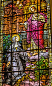 Stained glass in Gesu Church, Miami, Florida. Built 1920's by Franz Mayer Heart.