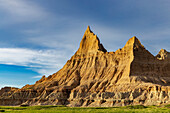 Jagged badlands formations in Badlands National Park, South Dakota, USA