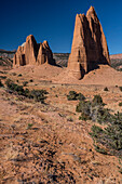 USA, Utah. Erodierende Sedimentschichten, Sandsteinformation, Capitol Reef National Park