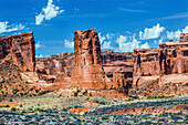 Sheep Rock Tower of Babel Formations, Arches National Park, Moab, Utah, USA.