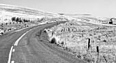 USA, Washington State, Benge Washtucna Road in black and white