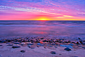 Canada, Manitoba, Winnipeg. Sunrise on Lake Winnipeg.