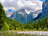 Karwendel Mountains near Eng Alpe in the valley of Rissbach Creek in Tyrol, Austria