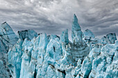 Rugged ice at the face of Margerie Glacier make it impossible to cross this terrain.