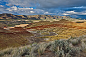 USA, Oregon. John Day Fossil Beds National Monument badlands landscape.