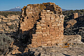 Vereinigte Staaten von Amerika, Utah. Uralte Ruine entlang des Little Ruin Trail, Hovenweep National Monument.