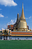 The Grand palace in Bangkok and the Buddhist temple of Wat Phra Keo within the compound of th Royal Palace, Bangkok. Thailand.