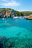 Boats In Cales Coves, Menorca, Balearic Islands, Spain