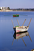 Zwei Fischerboote auf dem Qarun-See, Oase Faiyum; Ägypten
