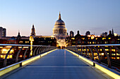 Millenium Bridge And St Pauls Cathedral; London England