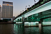 China, Guangdong, River bridge; Guangzhou
