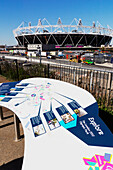 United Kingdom, View of Olympic Park stadium; London