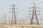 United Arab Emirates, View of electricity pylons; Dubai