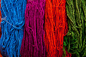 Morocco, Colorful threads for sale; Marrakech