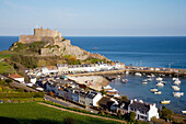 England, Channel Islands, View of Gorey Harbour; Jersey