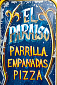 Schild in Caminito, La Boca, Buenos Aires, Argentinien