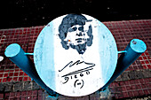 Maradona's Stencil, San Telmo, Buenos Aires, Argentina