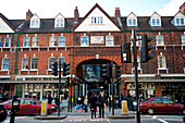 Old Spitalfields Market facade in East London, London, UK