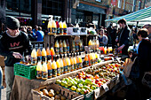 People Hanging Around In Broadway Market In Shoreditch, East London, London, Uk