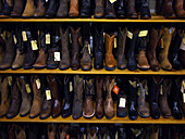 Cowboy Boots On Shelves For Sale; Las Vegas, Nevada, United States Of America
