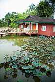 Chalets over lakeside at Firefly Park resort near Selangor; Malaysia