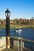 Europe, Uk, England, London, Surrey, Hampton Court Seen From Across River Thames
