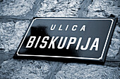 Straßenschild; Insel Lopud, Kroatien