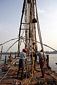 Chinesische Fischernetze, Fort Cochin; Kochi, Kerala, Indien