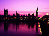 Uk London, House Of Parliament With Sunset Behind