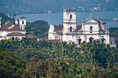 Se Cathedral and Church of St Cajetan in Velha Goa along the Mandovi River; Old Goa, Goa, India