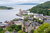 A view to the city of Oban and its harbour in Scotland; Oban, Scotland