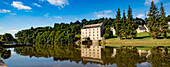 Water mill on the River Oust; Josselin, Morbihan, North-West France, France