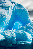 Blue icebergs in Antarctica.