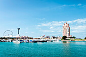 Marina Island Harbour, Amusement Park and the Atlantis Hotel in Abu Dhabi City; Abu Dhabi, United Arab Emirates