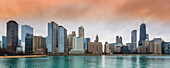 View of the Chicago skyline with Lake Michigan; Chicago, Cook County, Illinois, United States of America