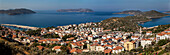 A morning view of Kas from the hills above, Kas, Turkey.; Kas, Anatolia, Turkey.