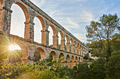 Old, Roman aqueduct, the Ferreres Aqueduct (Aqüeducte de les Ferreres) also known as Pont del Diable (Devil's Bridge) near Tarragona; Catalonia, Spain