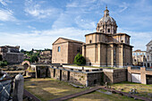 Chiesa Santi Luca E Martina and Foro Romano ruins (Roman Forum) of Ancient Rome; Rome, Italy