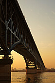 The Yangtze Bridge, crossing the River Yangtze at Nanjing, China; Nanjing, Jiangsu province, China