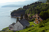 Scenic view of the Gaspe coastline in Forillon National Park.; Cap-Aux-Os, Forillon National Park, Gaspe Peninsula, Quebec, Canada.